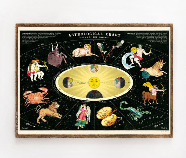 Cavallini & Co. Poster - Astrological Chart Vintage Wall Print