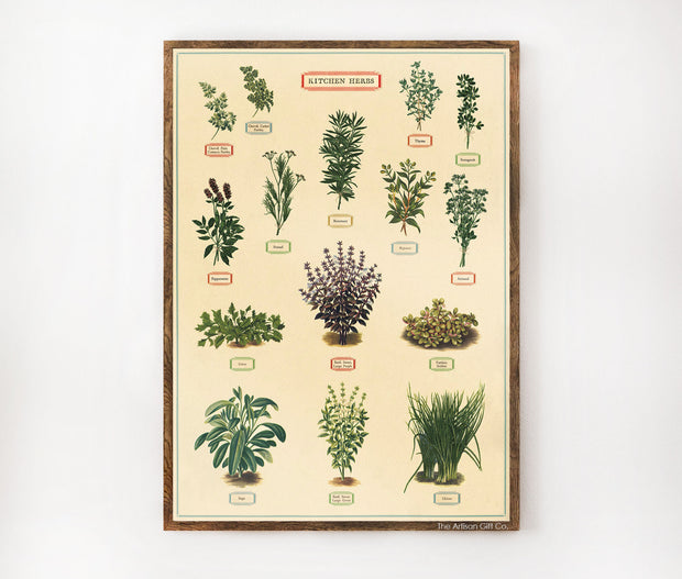 Cavallini & Co. Poster - Kitchen Herbs Vintage Wall Print Lifestyle