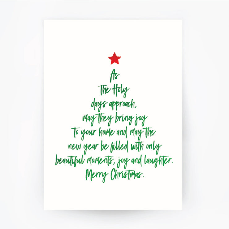 Christmas Tree English Words Green Foil Print