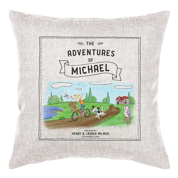 Storybook Cushion Personalised - Bicycle