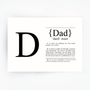 DAD Definition Art Print Black