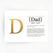 DAD Definition Art Print Gold