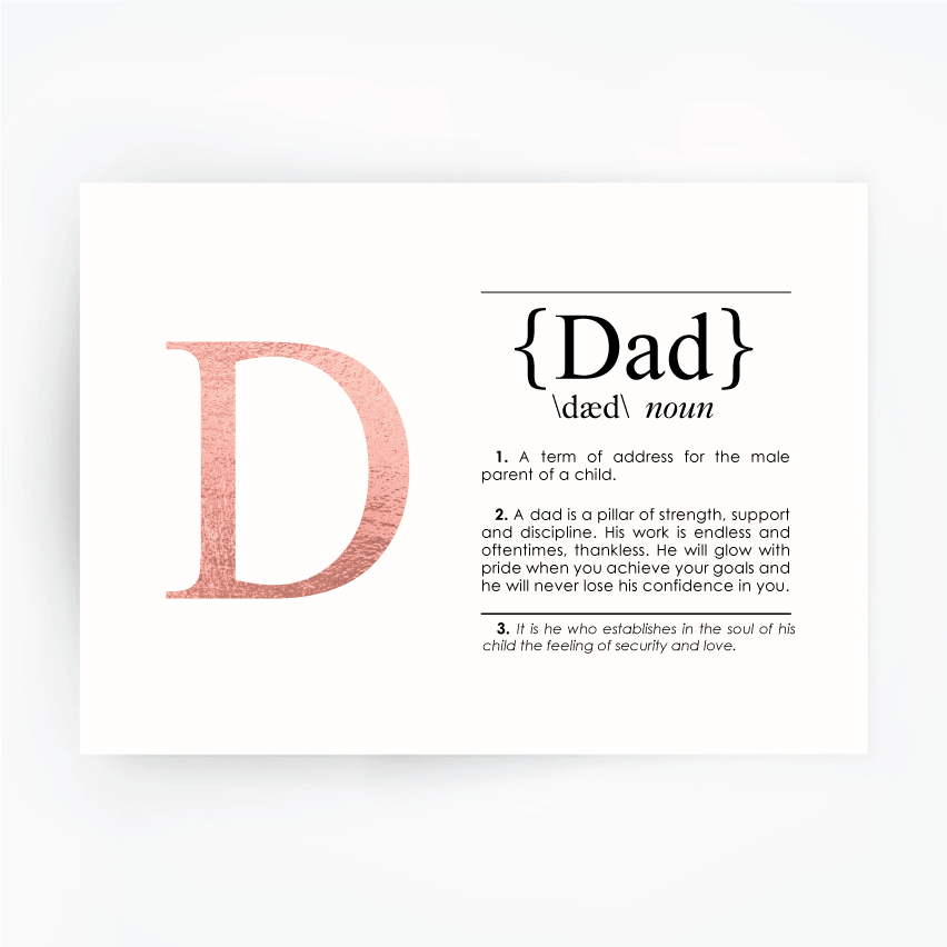 DAD Definition Art Print Rose Gold