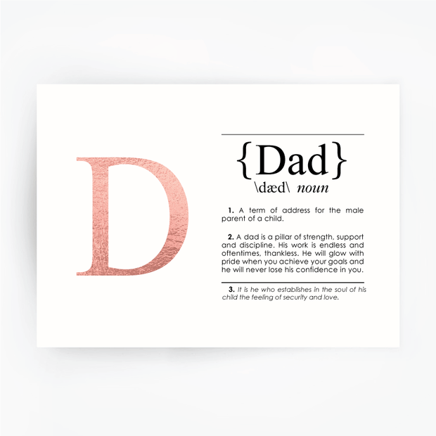 DAD Definition Art Print Rose Gold