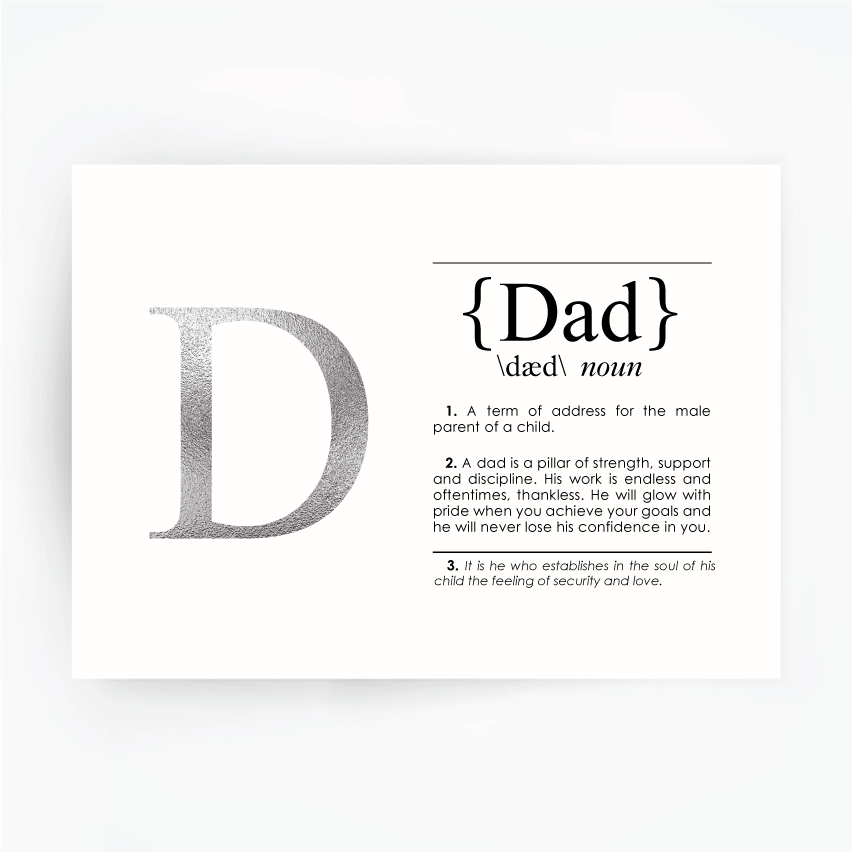 DAD Definition Art Print Silver