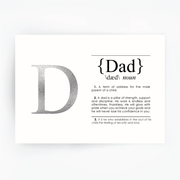DAD Definition Art Print Silver