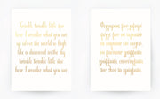 English and Greek Lullaby Set Gold Foil Prints