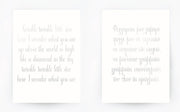 English and Greek Lullaby Set Silver Foil Prints