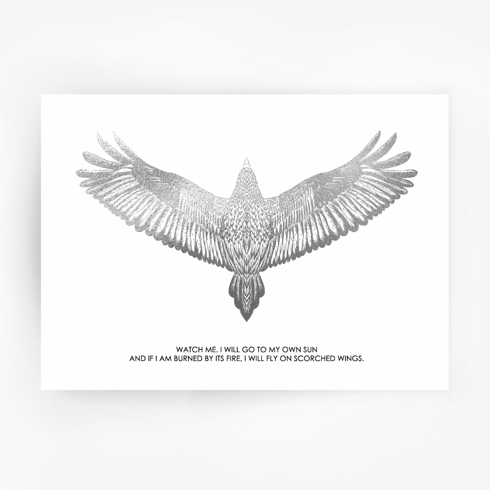 FALCON 'Watch Me' Print Silver