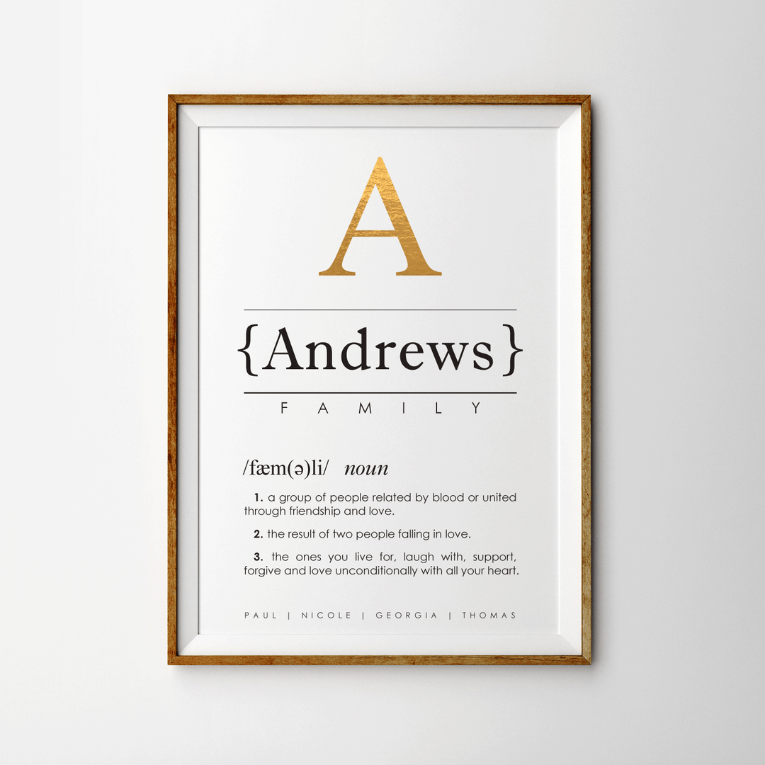 FAMILY Surname Keepsake Print Lifestyle