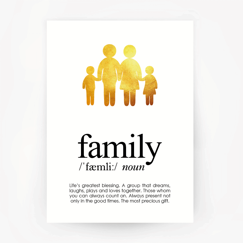 Family Keepsake Goil Foil Print