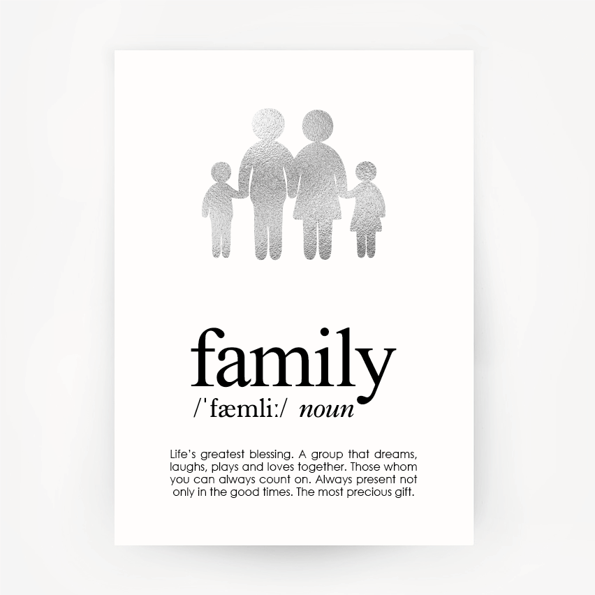 Family Keepsake Silver Foil Print