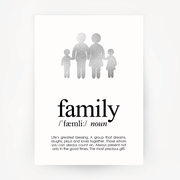 Family Keepsake Silver Foil Print