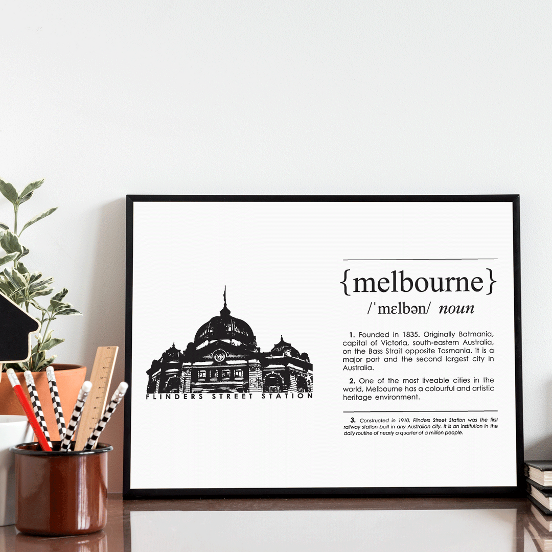 Melbourne Landmark Art Print - Flinder's Street Station