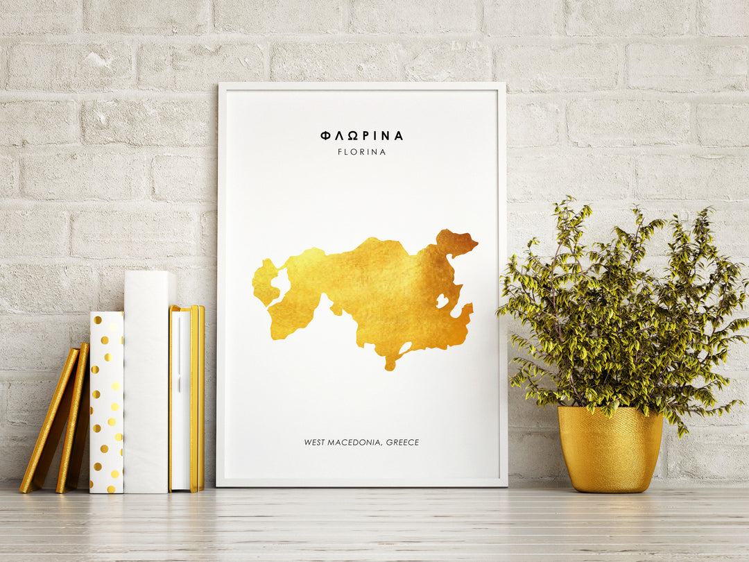 Map FLORINA Art Foil Print