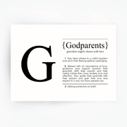 GODPARENTS Definition Art Print Black