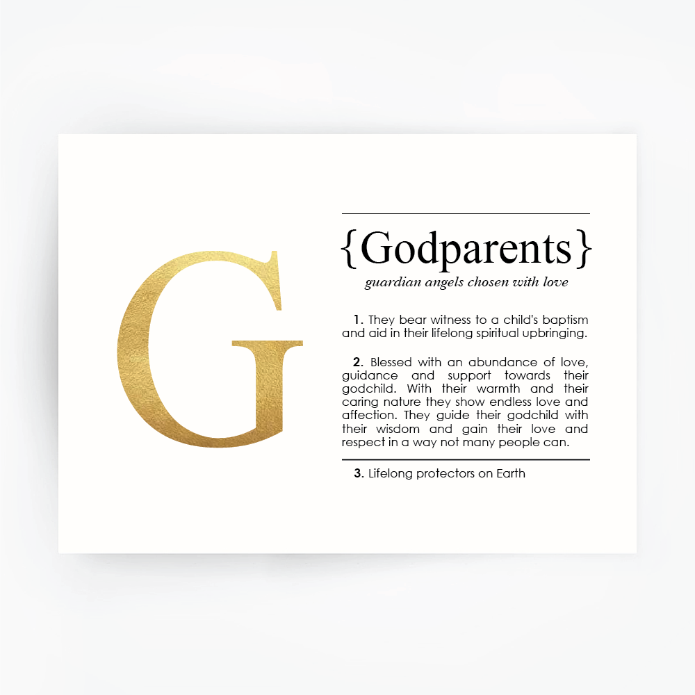 GODPARENTS Definition Art Print Gold Foil