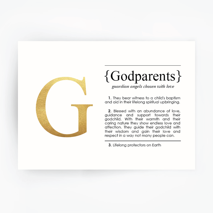 GODPARENTS Definition Art Print Gold Foil