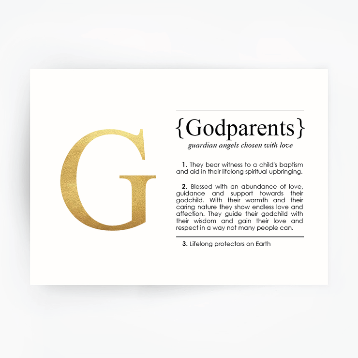 GODPARENTS Definition Art Print Gold Foil