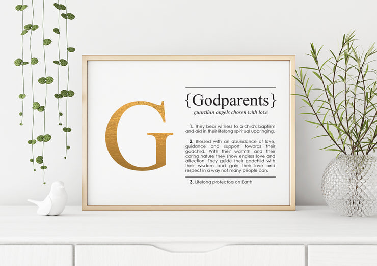 GODPARENTS Definition Art Print Gold Foil Lifestyle