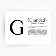 GRANDAD Definition Art Print Black