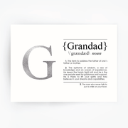 GRANDAD Definition Art Print Silver