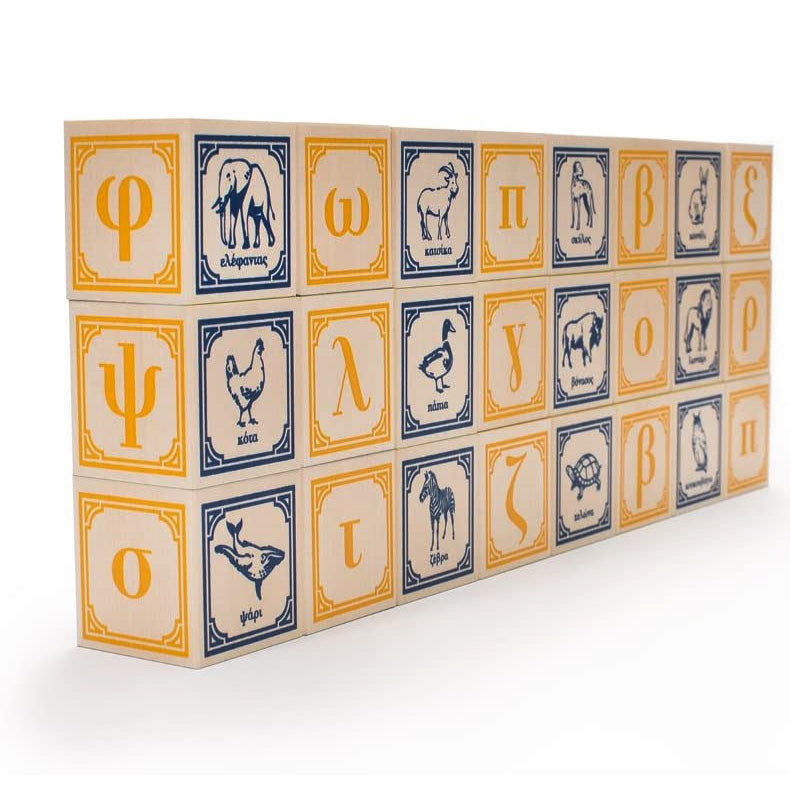 Uncle Goose GREEK ABC Letter Blocks - Box of 24