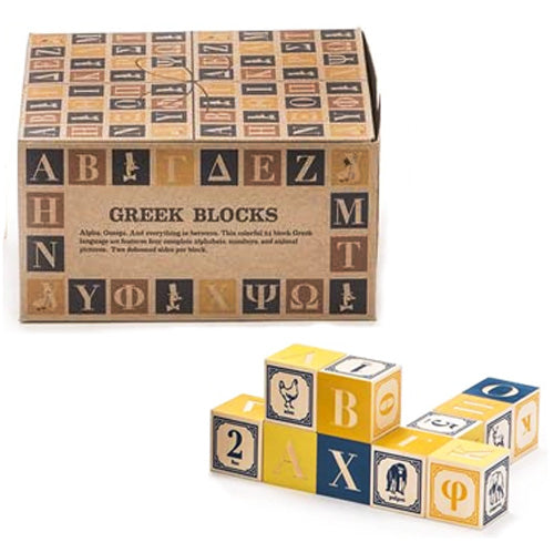 Uncle Goose GREEK ABC Letter Blocks - Box of 24