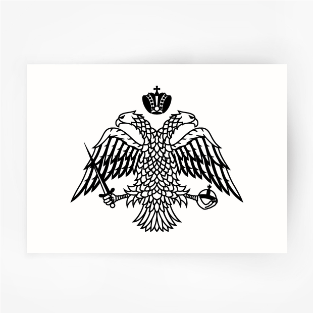 Greek Orthodox Church Flag Eagle Black