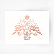 Greek Orthodox Church Flag Eagle Rose Gold Foil