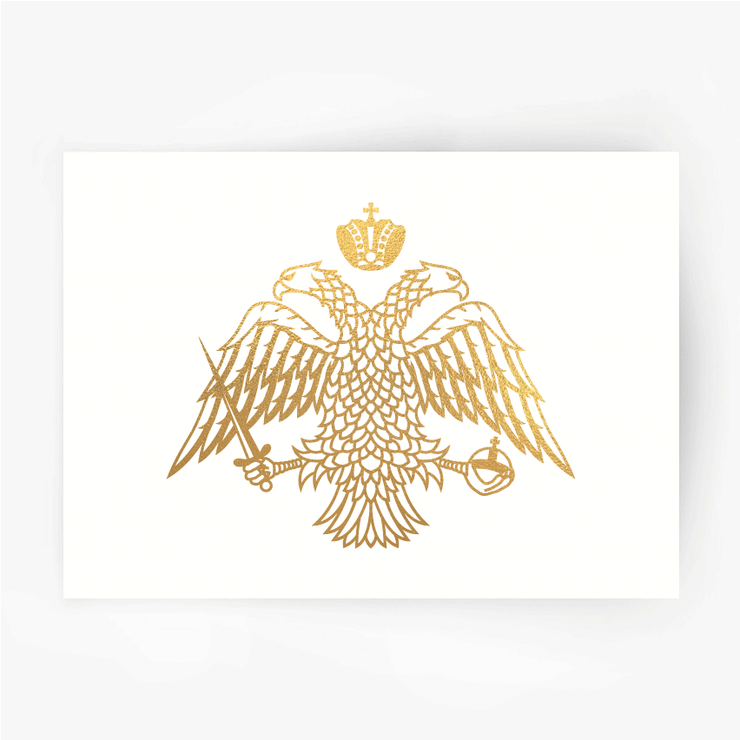 Greek Orthodox Church Flag Eagle Gold Foil