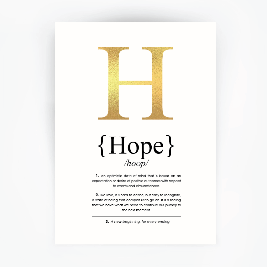 Hope Definition Print Gold Foil