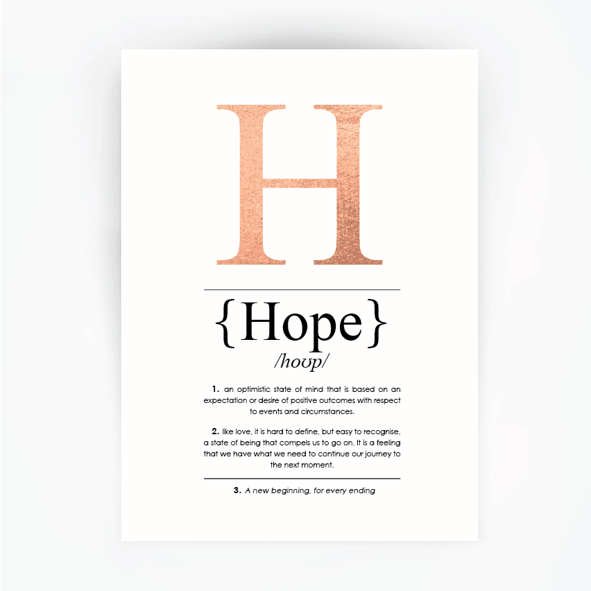 Hope Definition Print Rose Gold Foil