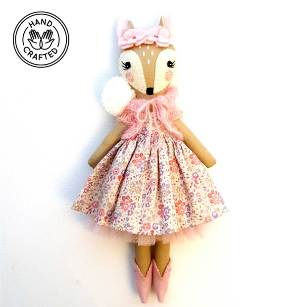 Heirloom Hand Made Fabric Doll Fawn Rose