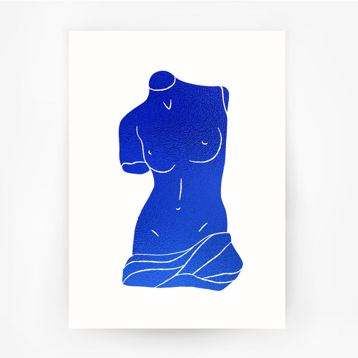 Ancient Greece Hellenic 3 Venus de Milo Blue Foil Print