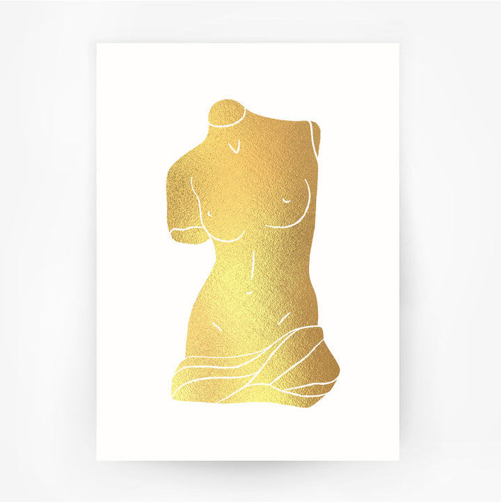 Ancient Greece Hellenic 3 Venus de Milo Gold Foil Print