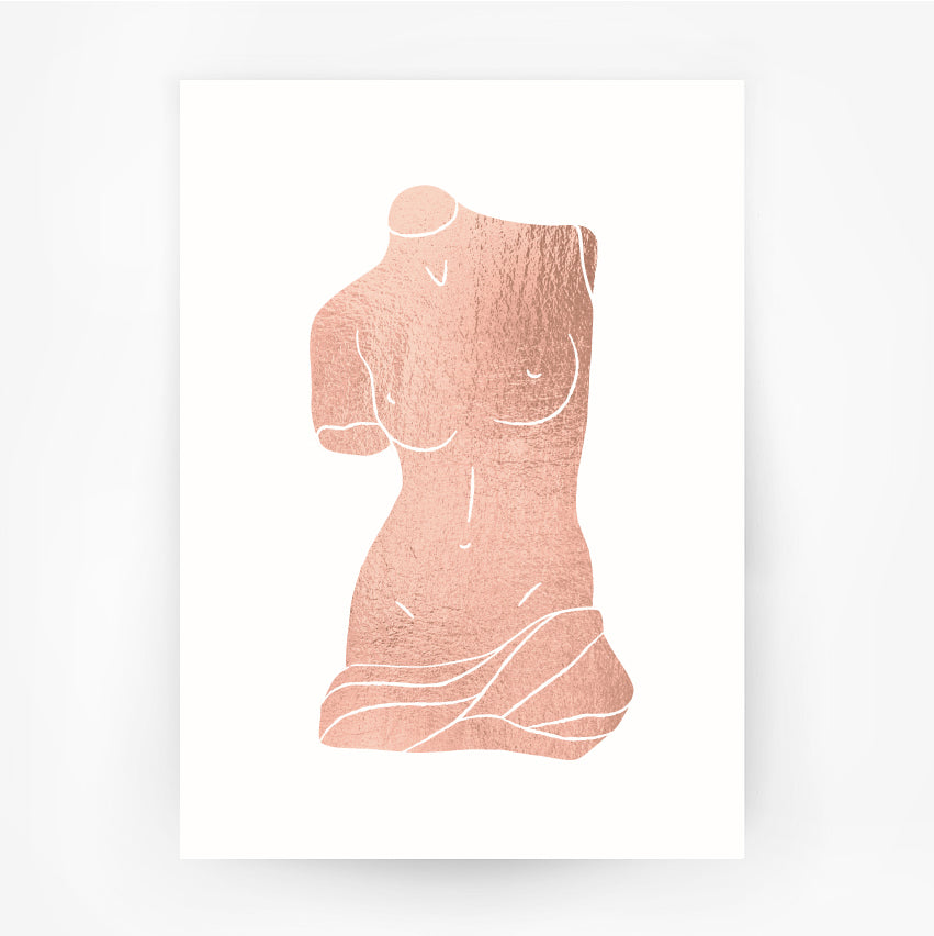 Ancient Greece Hellenic 3 Venus de Milo Rose Gold Foil Print