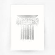 Ancient Greece Hellenic 5 Ionic Order Column Silver Print