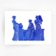 Ancient Greece Hellenic 6 Greek Women Blue Print