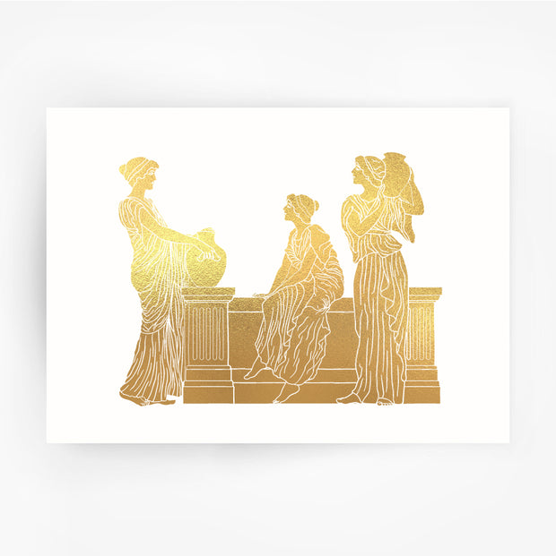 Ancient Greece Hellenic 6 Greek Women Gold Print