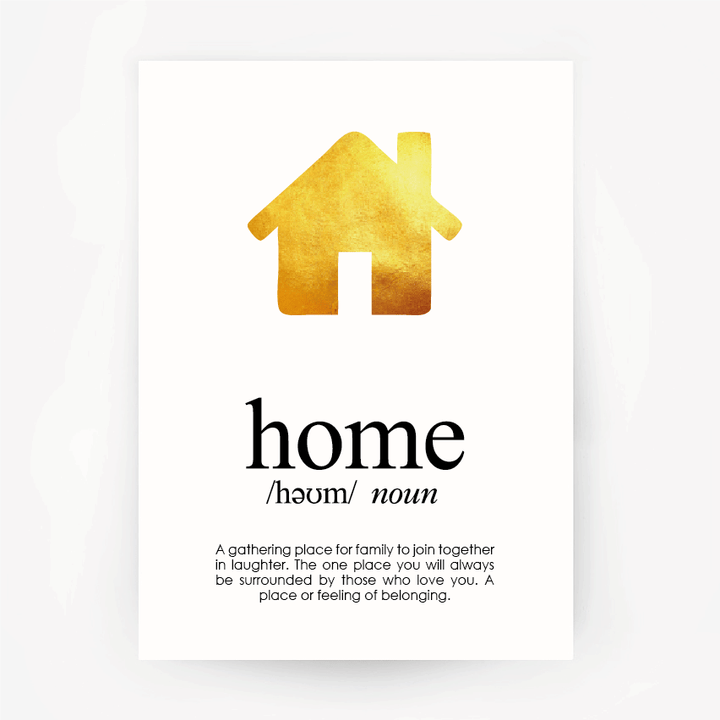 Home Keepsake Gold Foil Print