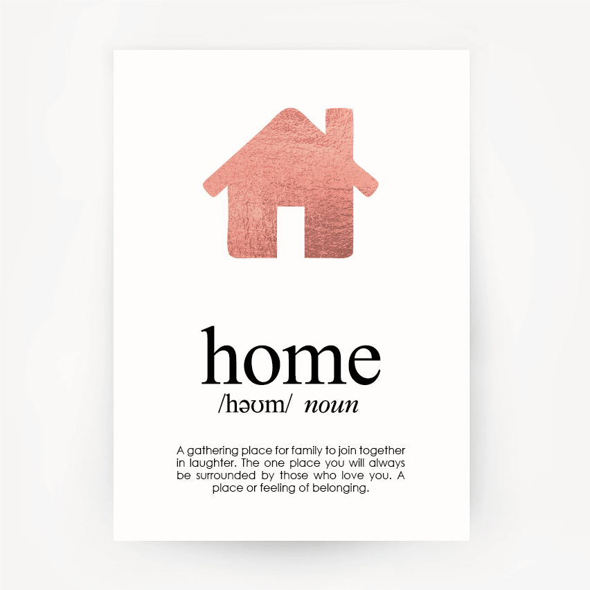 Home Keepsake Rose Gold Foil Print