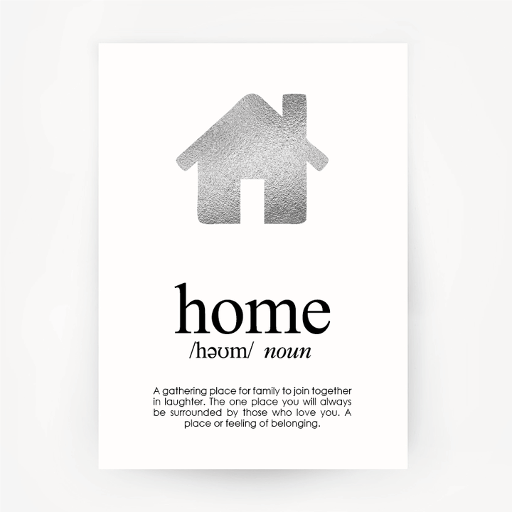 Home Keepsake Silver Foil Print