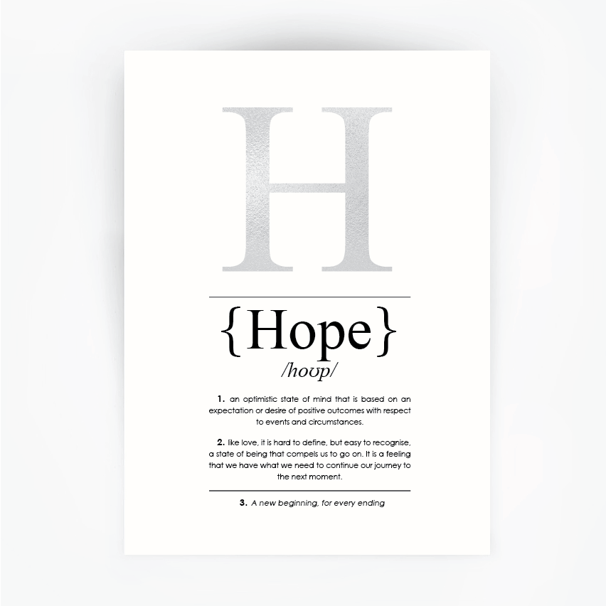 Hope Definition Print Silver Foil