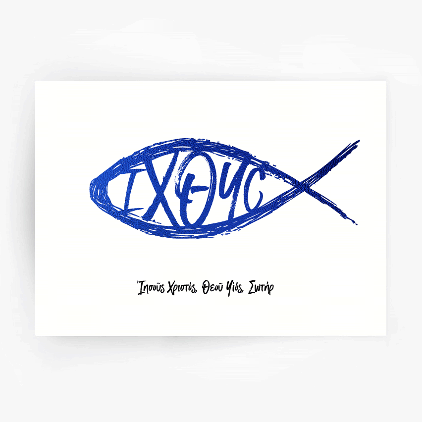 ICHTHYS (ΙΧΘΥΣ) Foil Print Blue Foil