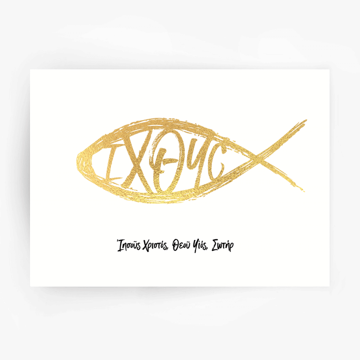 ICHTHYS (ΙΧΘΥΣ) Foil Print Gold Foil