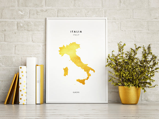 Map ITALY Art Foil Print