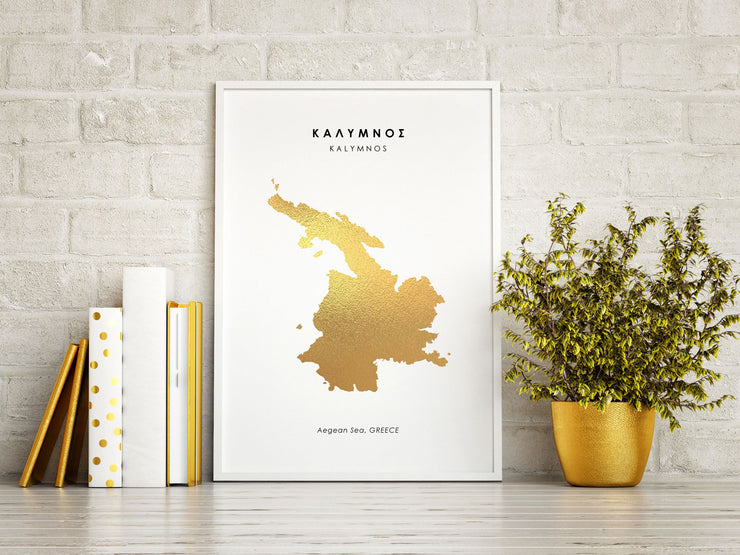 Map KALYMNOS Art Foil Print