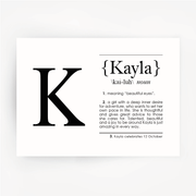 Name Definition Black Print KAYLA