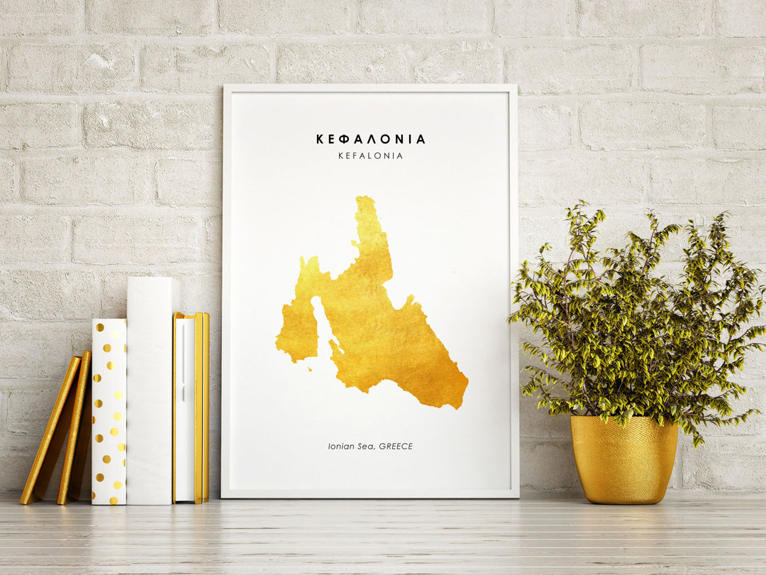 Map KEFALONIA Art Foil Print